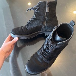 Vince Cow hide and leather combat boots